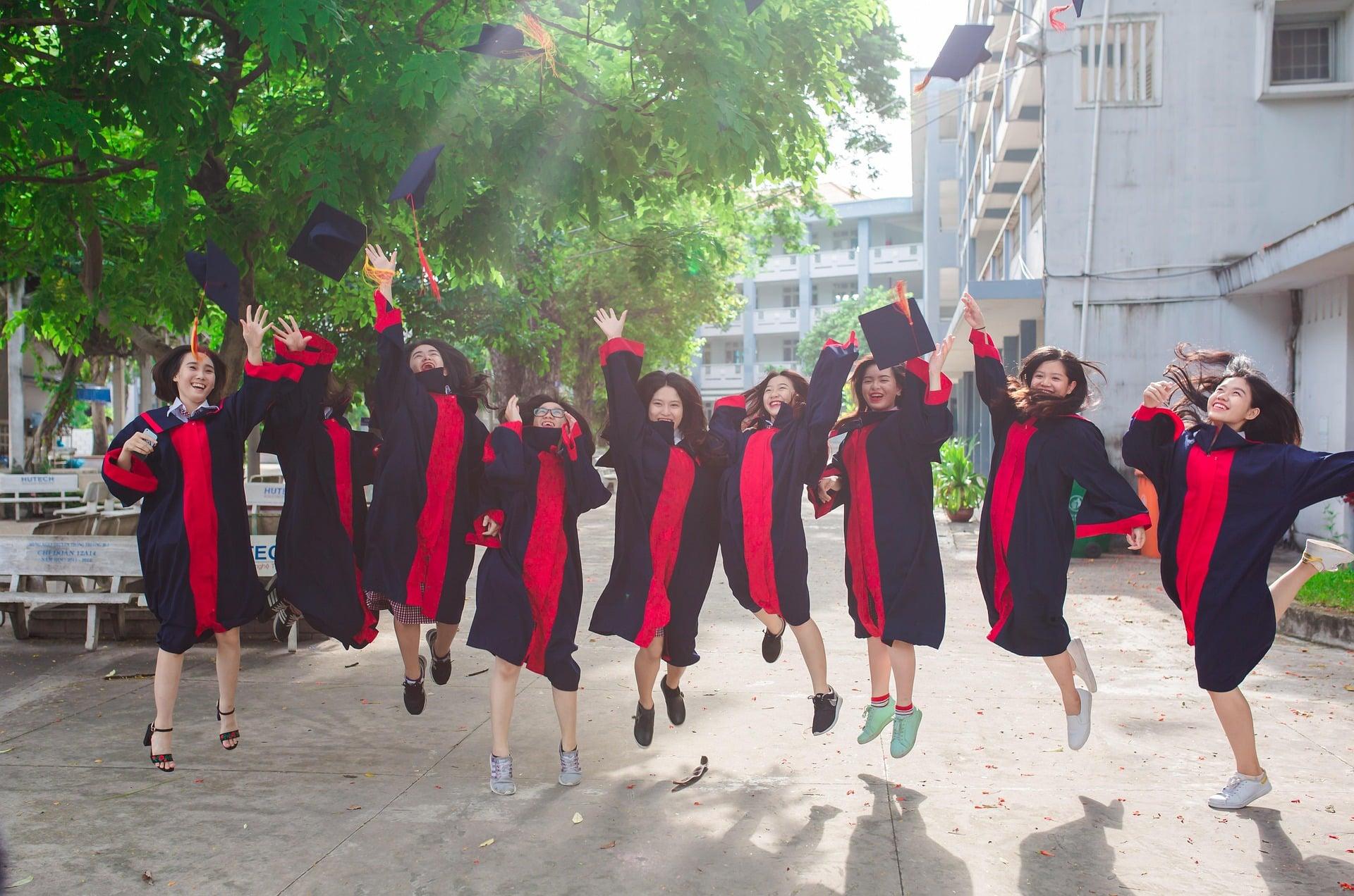 Students celebrating their graduation